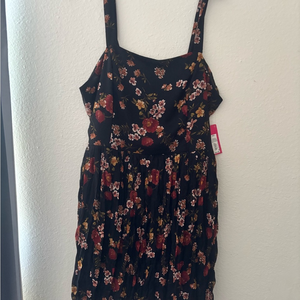 Floral Black Dress XXL